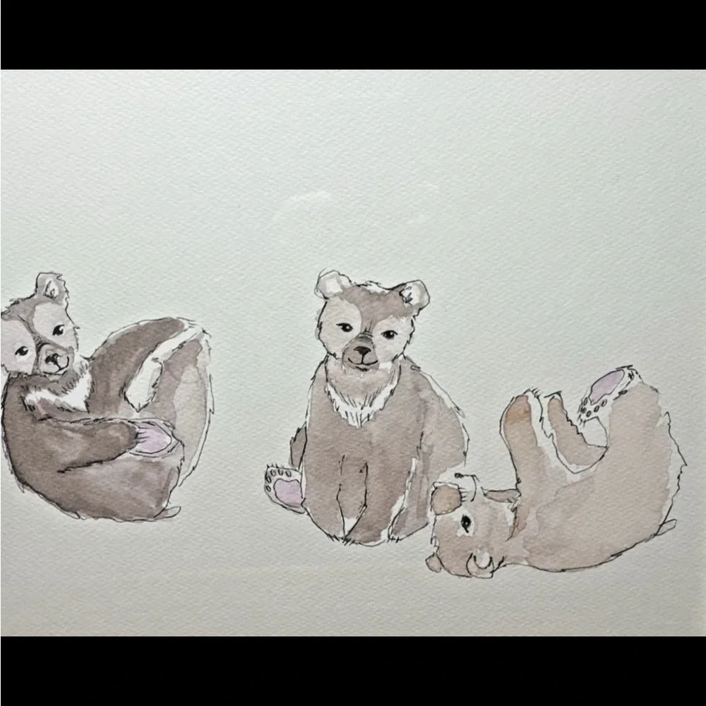 Restoration Hardware Baby & Child Watercolor Animal print framed art wall decor